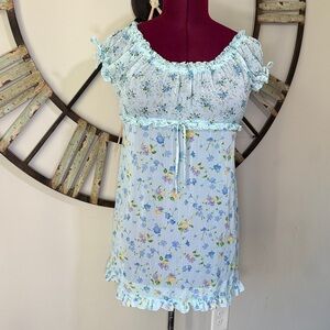 Ivy & Annabelle Floral Blue Night Gown